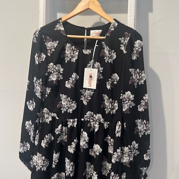 MOON boho floral nwt silky swing dress size large - Picture 7 of 11